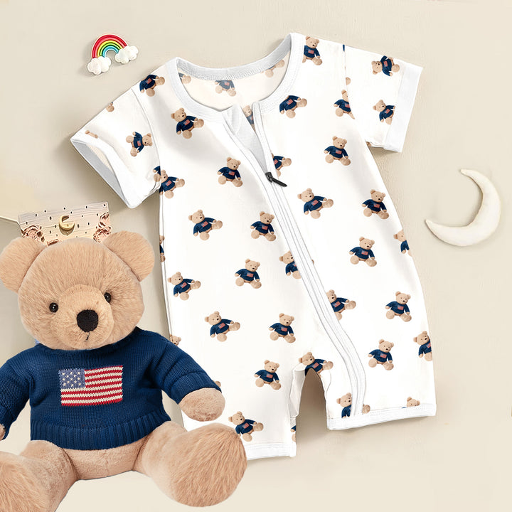 USA Pride Teddy Bear Bamboo Sleepwear for Baby