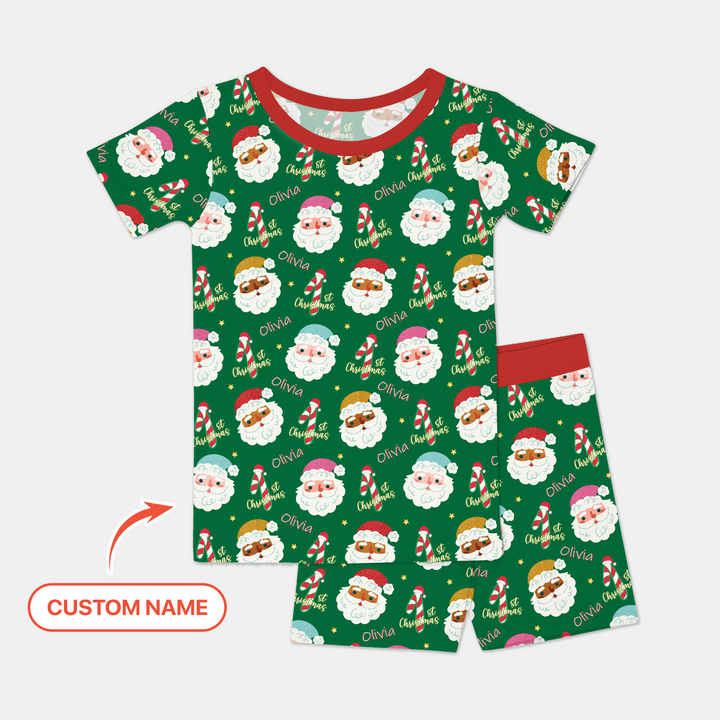 Personalized 1st Christmas Two Piece Short Sleeve Shorts Pajama Set