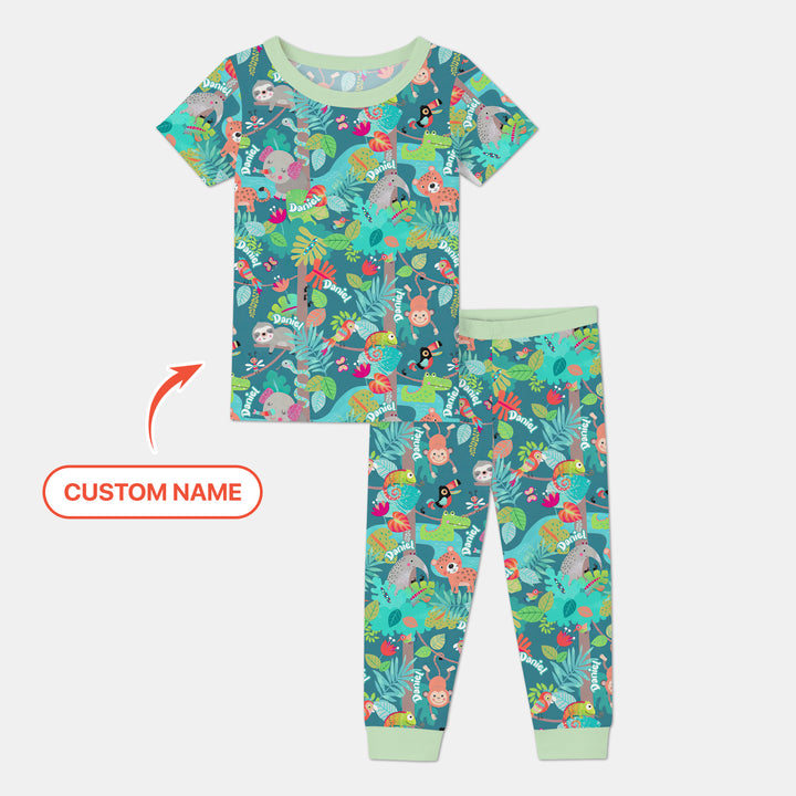 Jungle Buddy Adventure Two Piece Short Sleeve Pajama Set