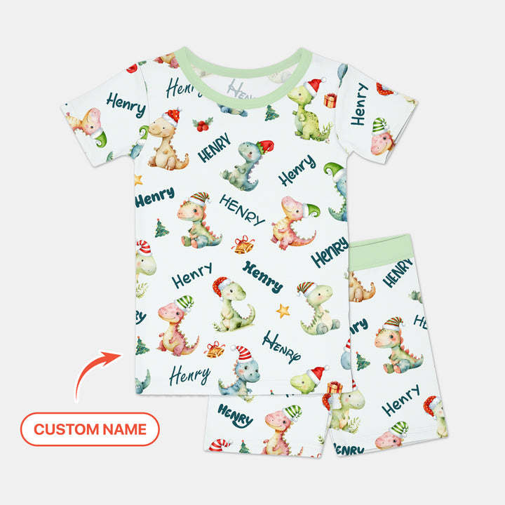 Zweiteiliges Pyjama-Set mit kurzen Ärmeln und Shorts im Sommer-Design