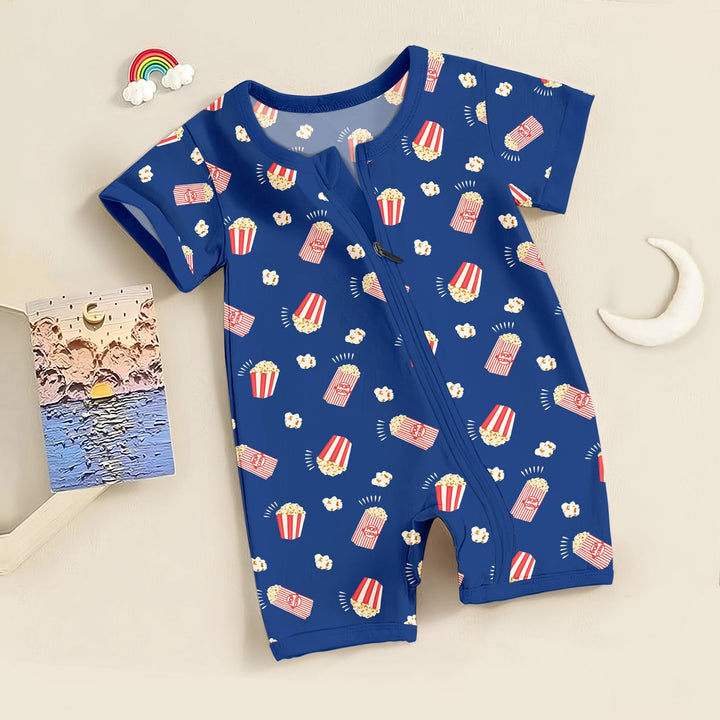 Popcorn Shorty Zippered Romper