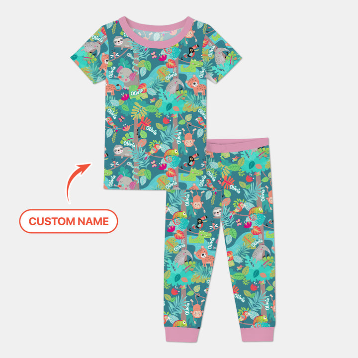 Jungle Buddy Adventure Two Piece Short Sleeve Pajama Set