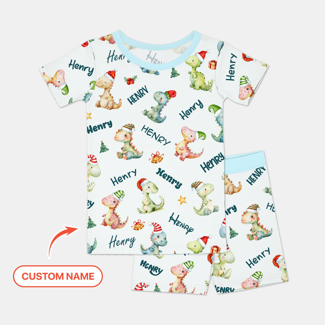 Zweiteiliges Pyjama-Set mit kurzen Ärmeln und Shorts im Sommer-Design