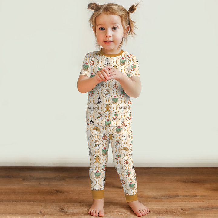 Howdy Christmas Two Piece Short Sleeve Pajama Set