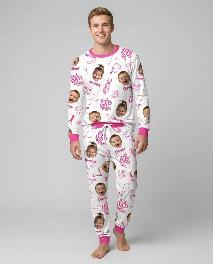 Custom Photo Best Dad By Par Bamboo Men's Pajama Set