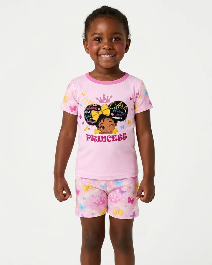 Afro Princess You Are Beautiful Bamboo Two Piece Short Sleeve Shorts Pajama Set