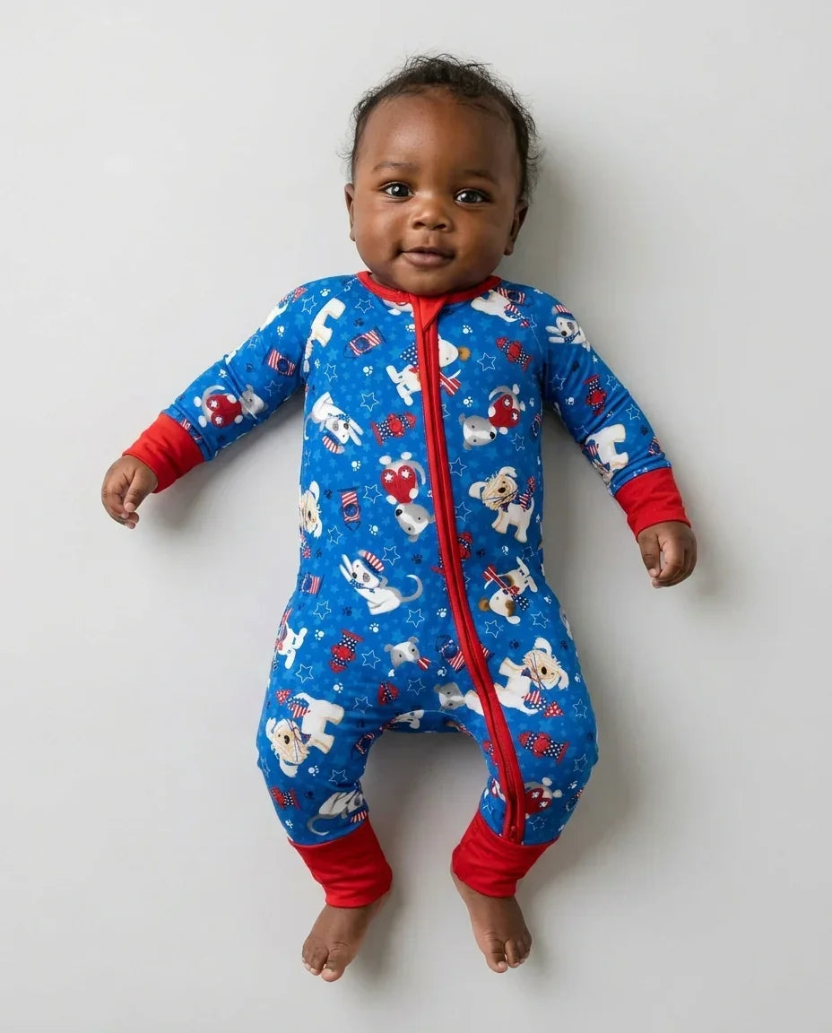 Red, White & Woof Family Matching Bamboo Convertible Zippy