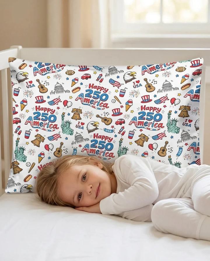 Happy 250 America I love USA Bamboo Pillow Case