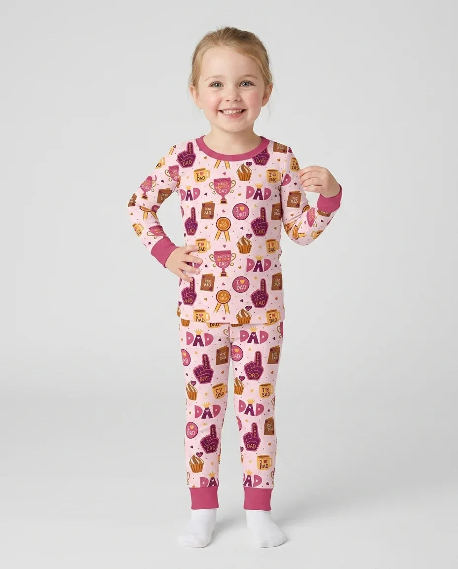 World's Best Dad Bamboo Two Piece Long Sleeve Pajama Set
