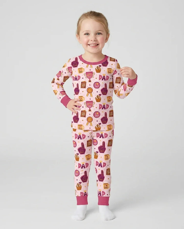 World's Best Dad Bamboo Two Piece Long Sleeve Pajama Set