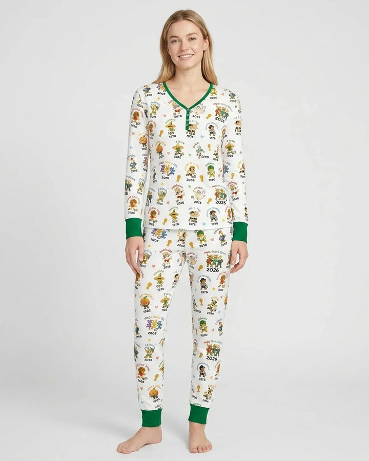 Soccer cup Mascots Bamboo Women Pajama Set