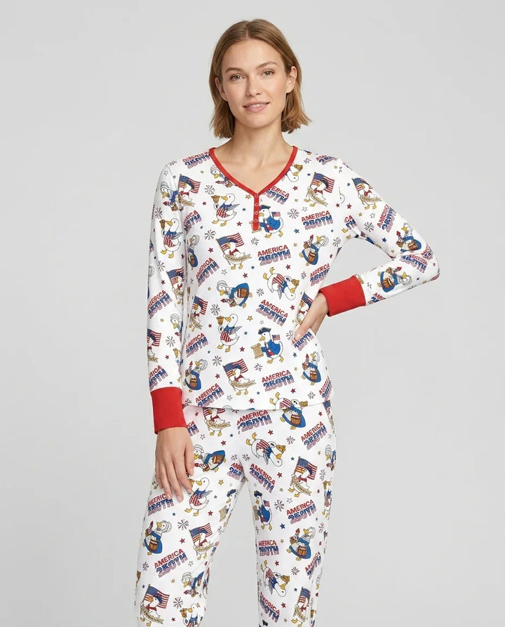 Patriotic Goose Celebrating 250 Years Bamboo Women Pajama Set