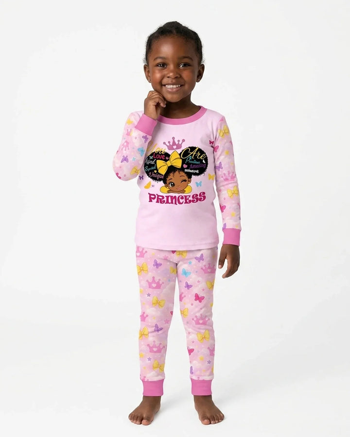 Afro Princess You Are Beautiful Bamboo Two Piece Long Sleeve Pajama Set