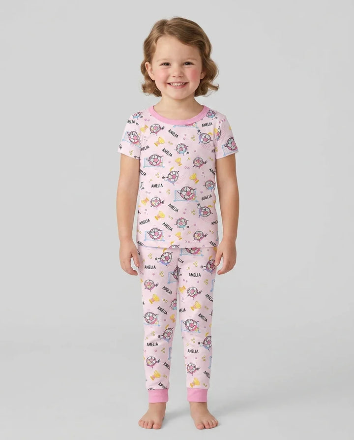 Zweiteiliges, kurzärmliges Pyjama-Set mit Marienkäfern