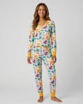 Conjunto de Pijama de Bambú para Mujer "Rainbow Dino Friends" para toda la familia