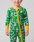 Mameluco convertible de bambú con cremallera Little Builder Construction Zone