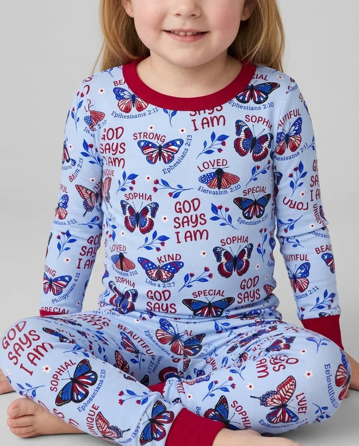 Zweiteiliges Langarm-Pyjama-Set mit Sommerfrüchten