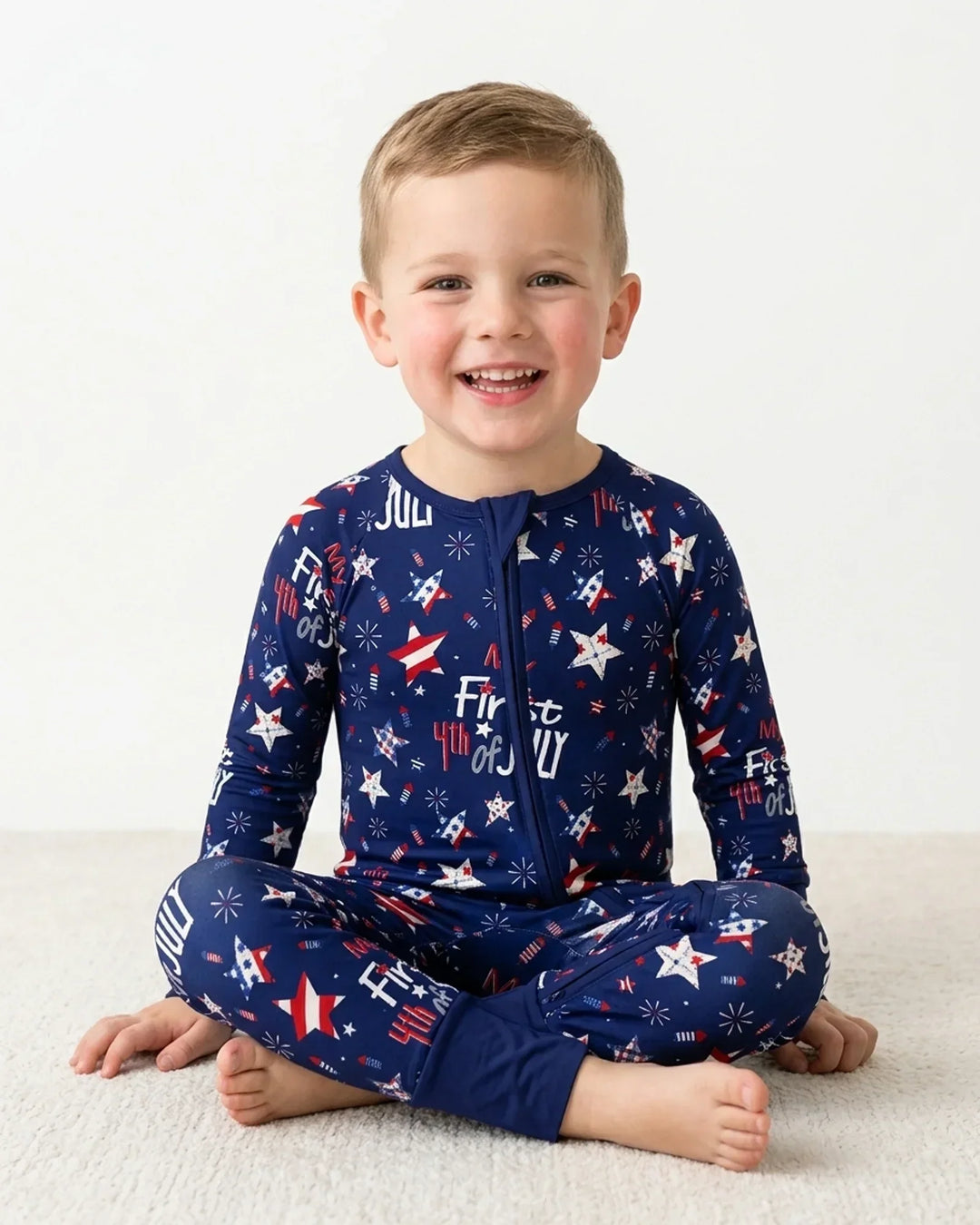 My First 4th of July Star Striped  Bamboo Convertible Zippy