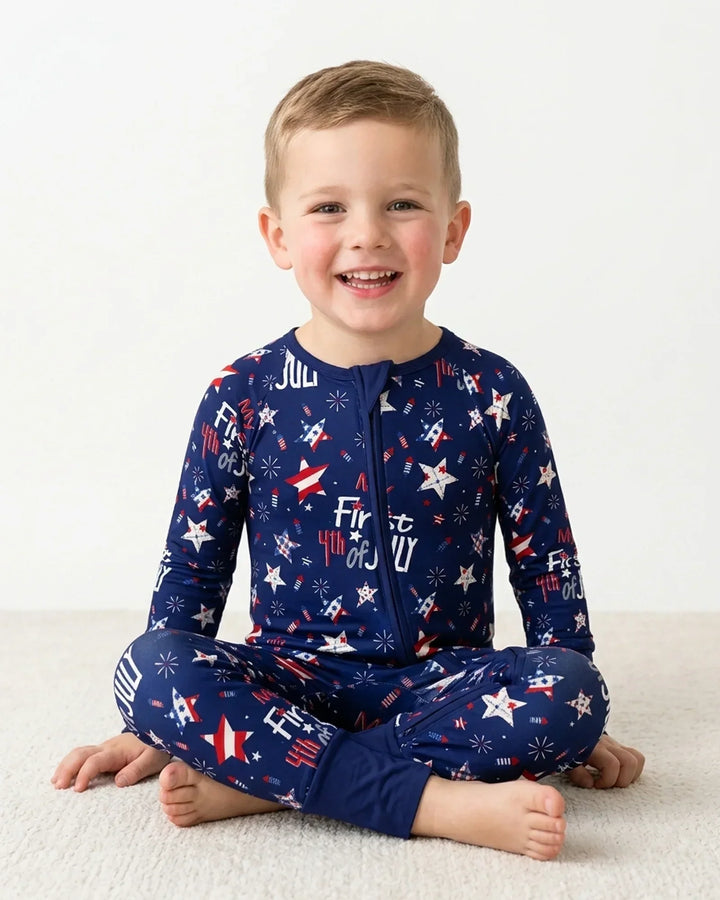 My First 4th of July Star Striped  Bamboo Convertible Zippy