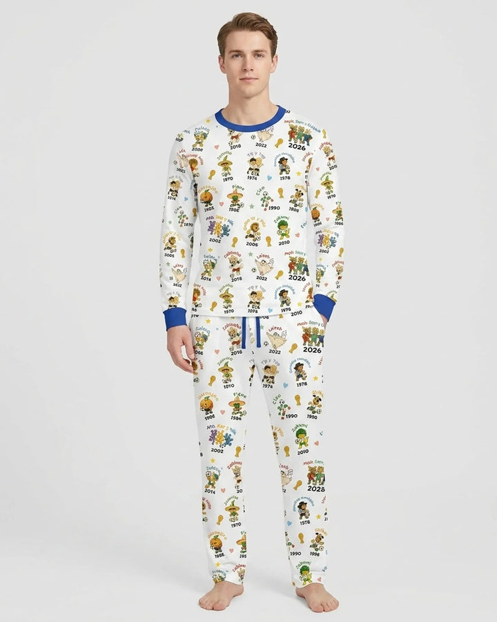 Soccer cup Mascots Bamboo Men's Pajama Set