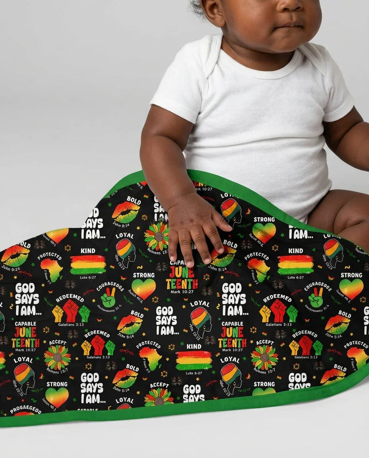 God Says I Am Juneteenth Blessings Bamboo Blanket