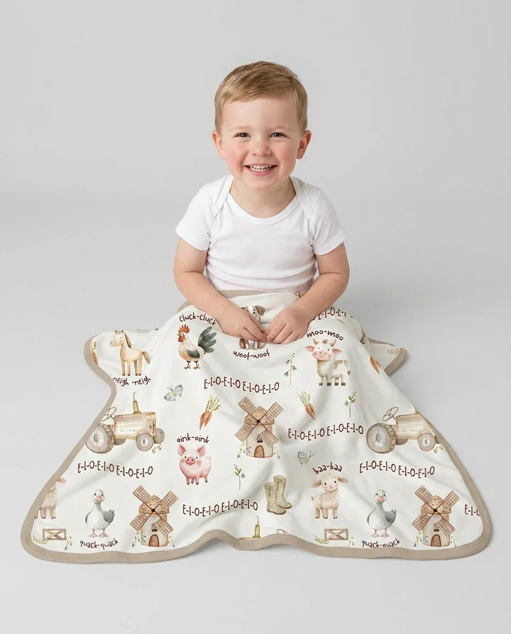 Old McDonald Farm Family Matching Bamboo Blanket