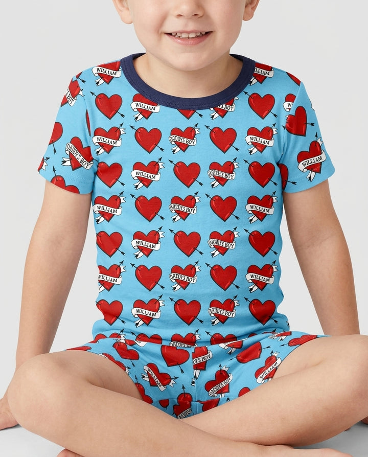 Pijama de bambú de dos piezas de manga corta con pantalón corto, plantilla personalizada
