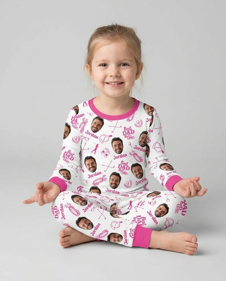 Custom Photo Best Dad By Par Bamboo Two Piece Long Sleeve Pajama Set