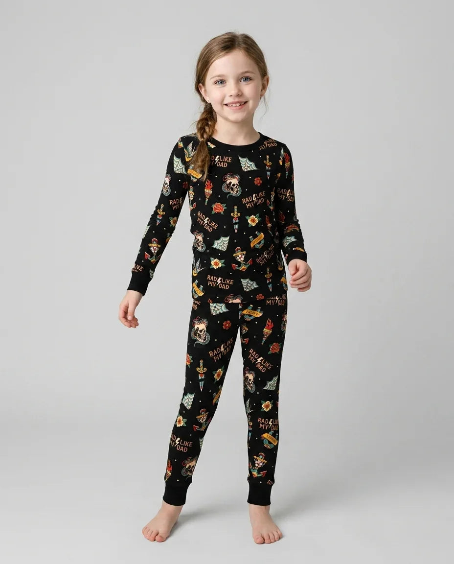Rad Dad Society Daddy & Me Matching Bamboo Two Piece Long Sleeve Pajama Set