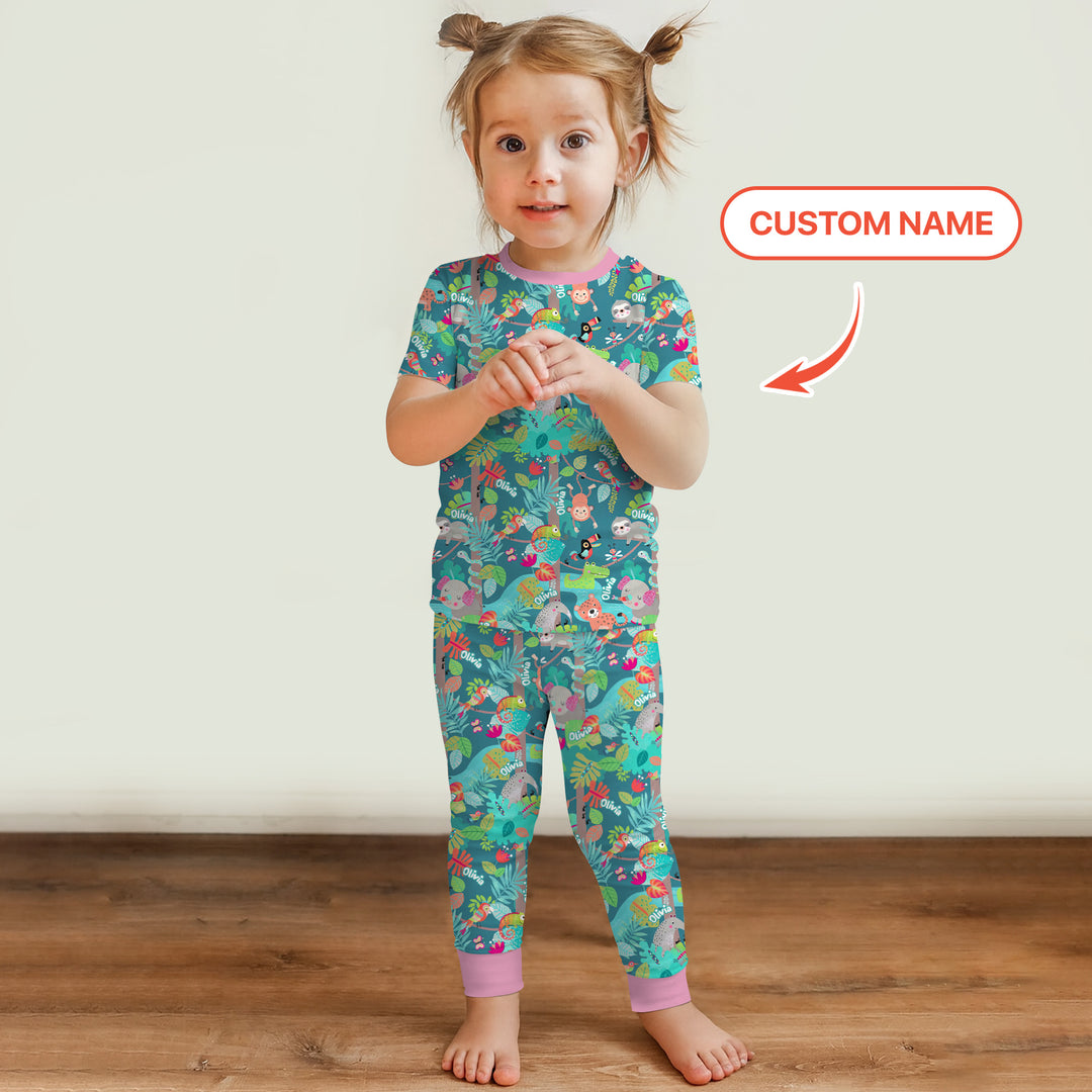 Jungle Buddy Adventure Two Piece Short Sleeve Pajama Set