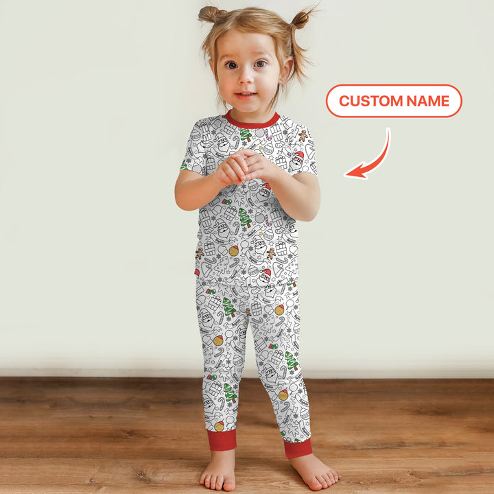 Zweiteiliges, kurzärmliges Pyjama-Set mit Marienkäfern