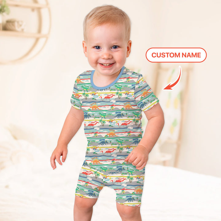 Jurassic Playground Two Piece Short Sleeve Shorts Pajama Set