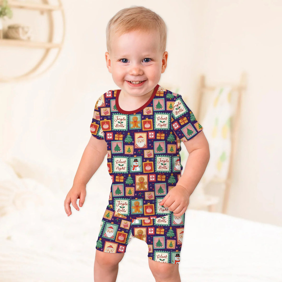 Magical Christmas Night Two Piece Short Sleeve Shorts Pajama Set