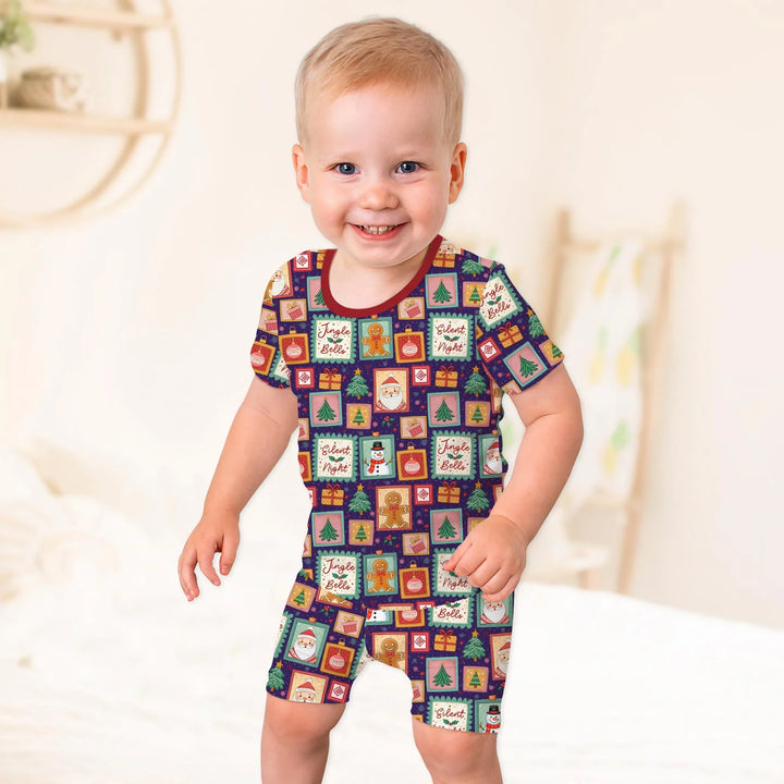 Magical Christmas Night Two Piece Short Sleeve Shorts Pajama Set