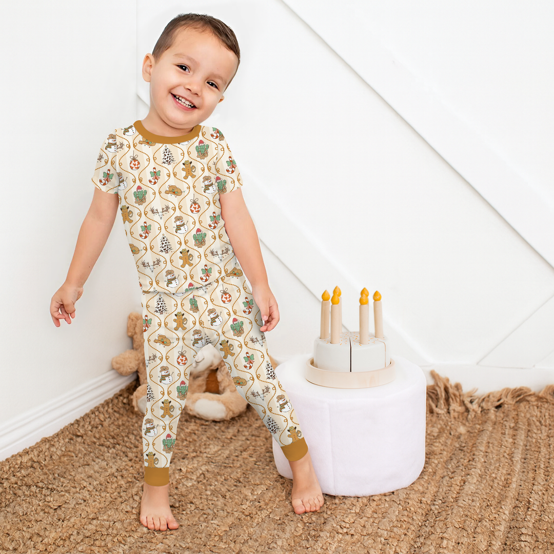 Howdy Christmas Two Piece Short Sleeve Pajama Set