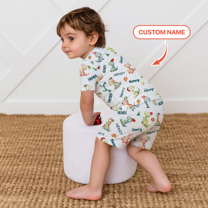 Zweiteiliges Pyjama-Set mit kurzen Ärmeln und Shorts im Sommer-Design
