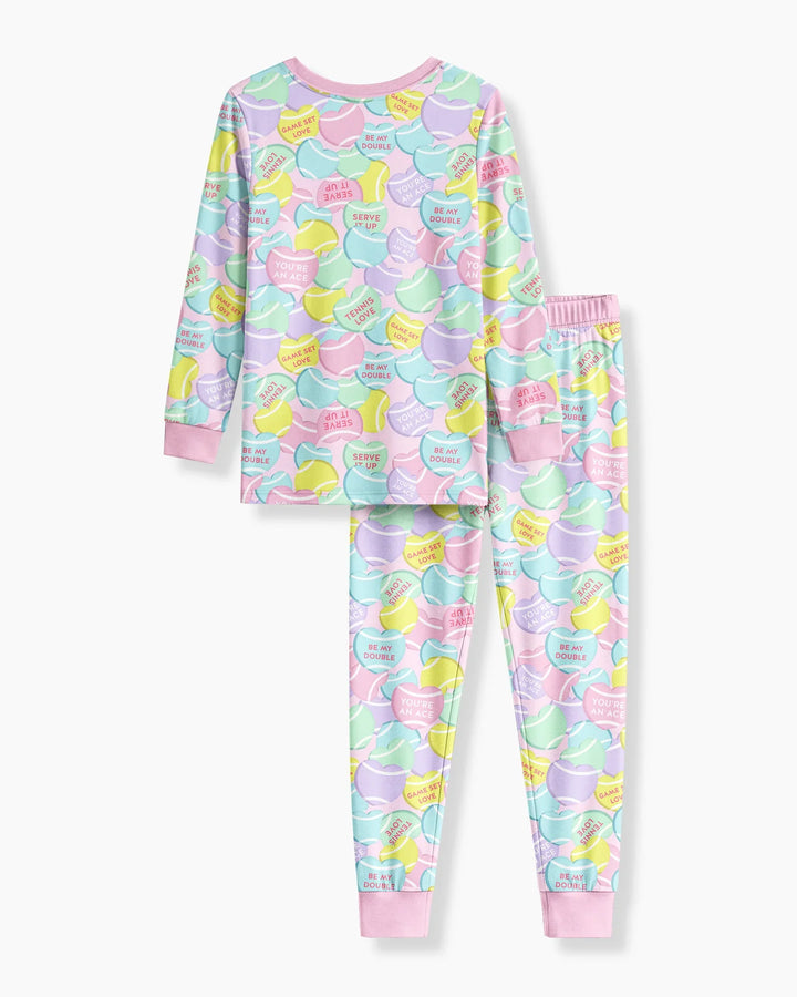 Tennis Candy Family Matching Bamboo Two Piece Long Sleeve Pajama Set