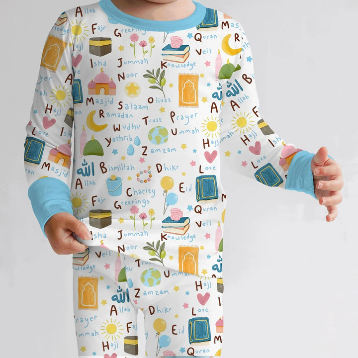 Islamic Alphabet Two Piece Long Sleeve Pajama Set