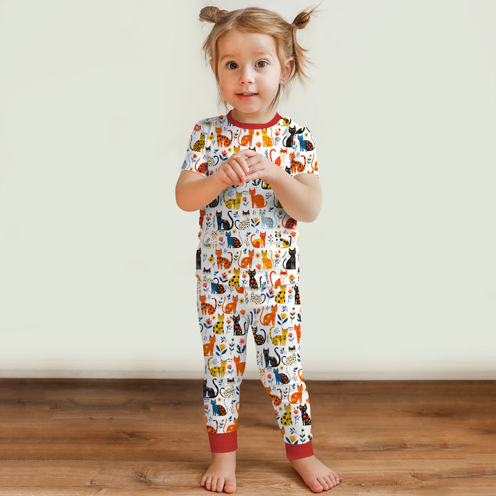 Zweiteiliges, kurzärmliges Pyjama-Set mit Marienkäfern