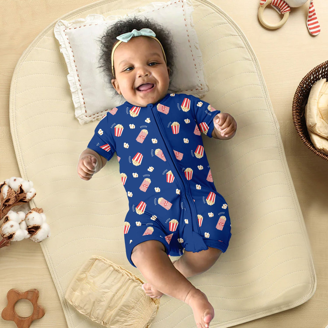 Popcorn Shorty Zippered Romper