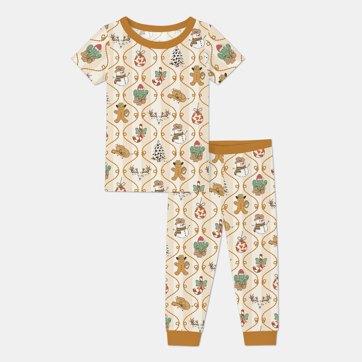 Howdy Christmas Two Piece Short Sleeve Pajama Set