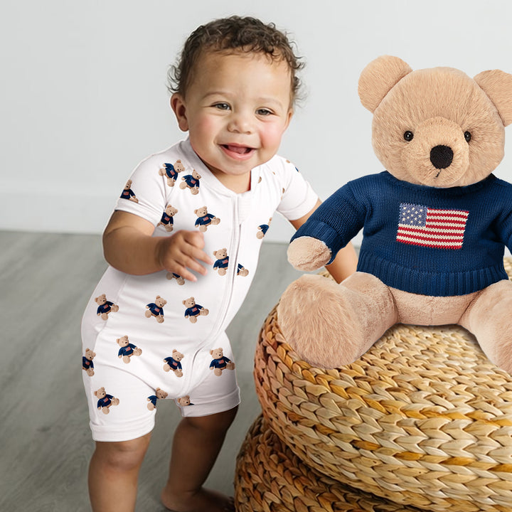USA Pride Teddy Bear Bamboo Sleepwear for Baby
