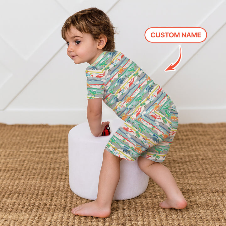 Jurassic Playground Two Piece Short Sleeve Shorts Pajama Set