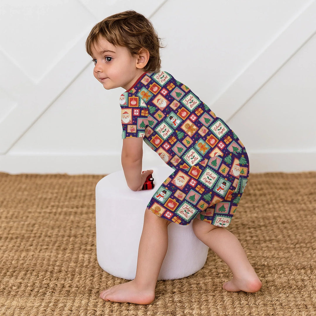 Magical Christmas Night Two Piece Short Sleeve Shorts Pajama Set