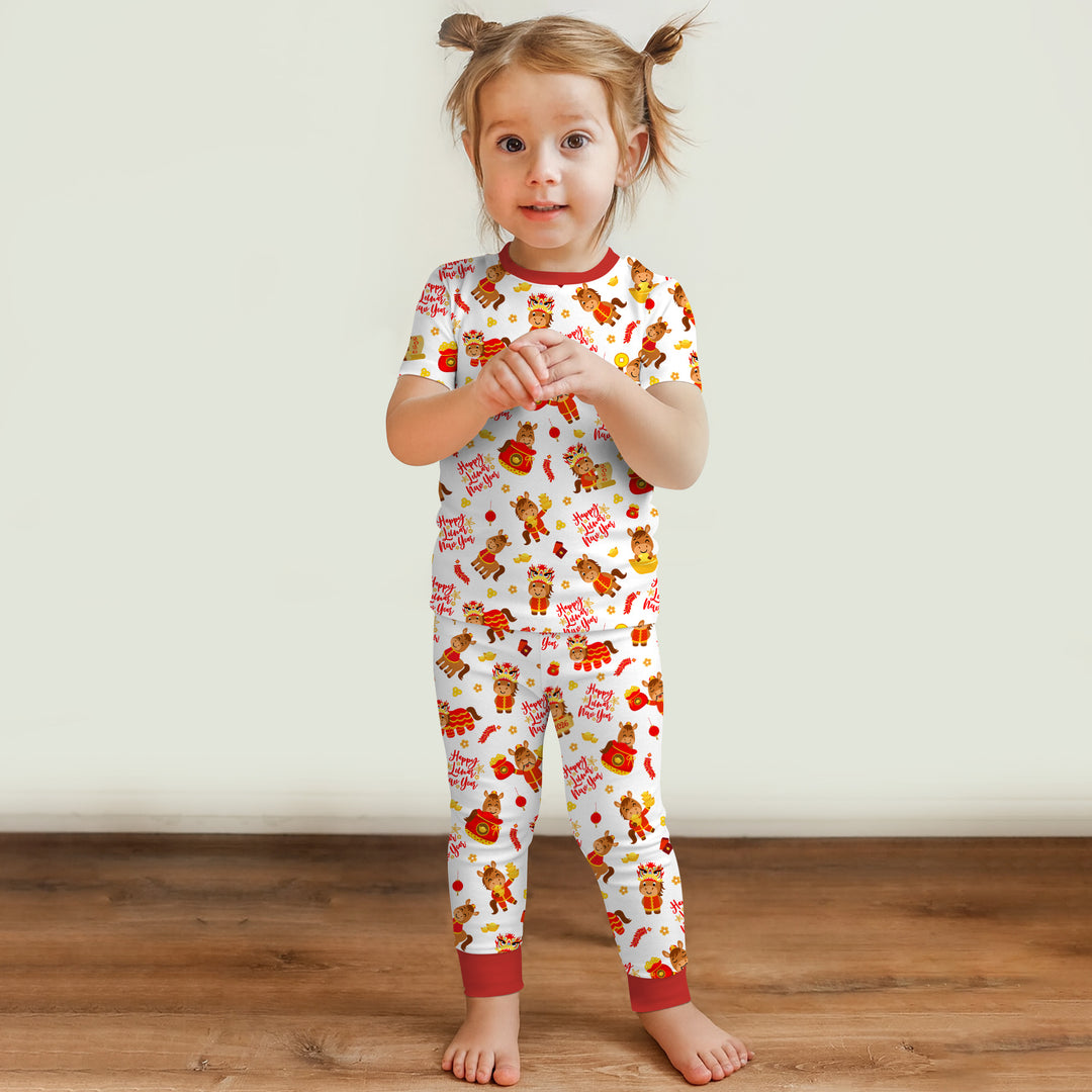 Year of the Horse Two Piece Short Sleeve Pajama Set