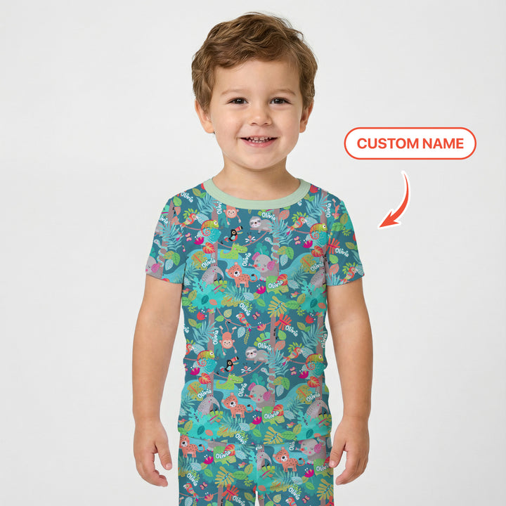 Jungle Buddy Adventure Two Piece Short Sleeve Pajama Set