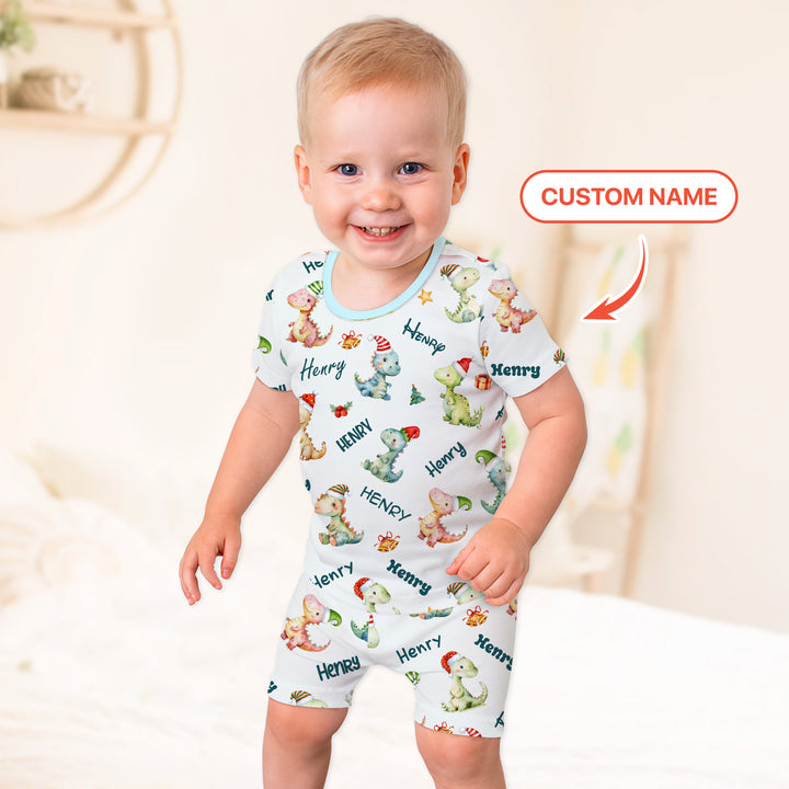 Zweiteiliges Pyjama-Set mit kurzen Ärmeln und Shorts im Sommer-Design