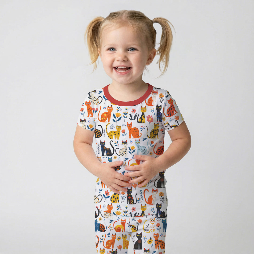 Zweiteiliges, kurzärmliges Pyjama-Set mit Marienkäfern