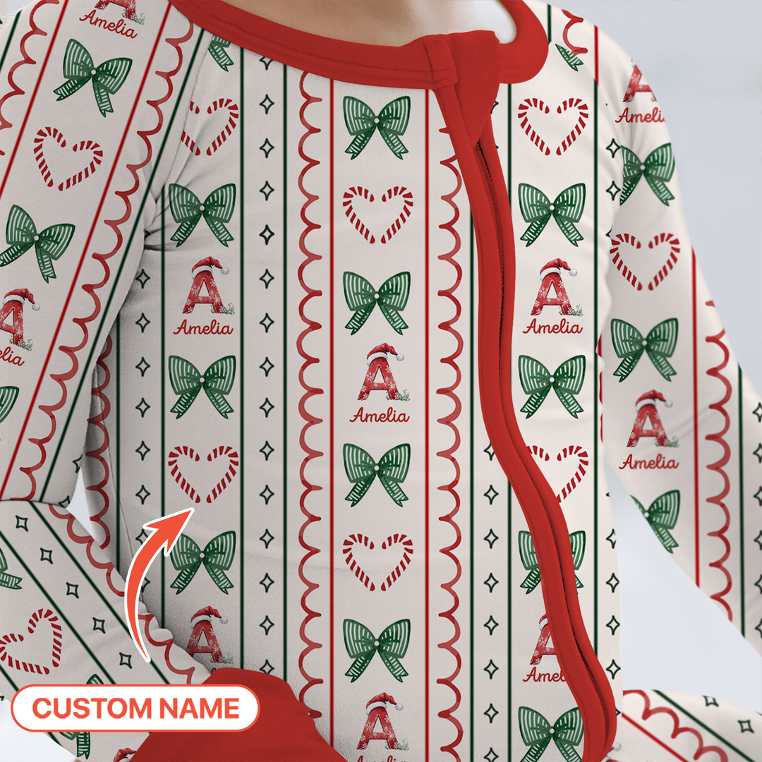 Custom Name Christmas Stripes Convertible Zippy