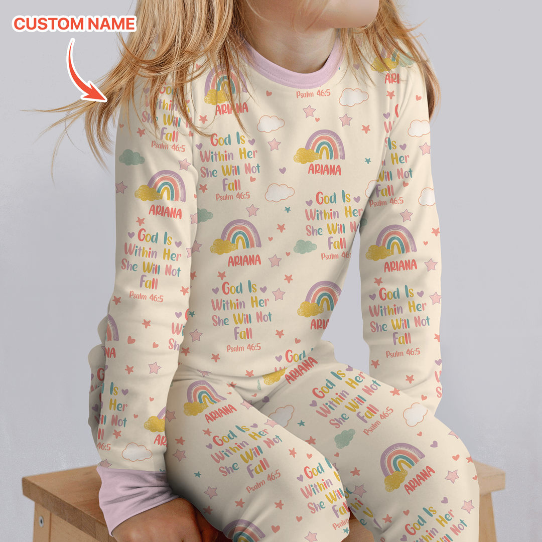 Zweiteiliges Langarm-Pyjama-Set mit Sommerfrüchten